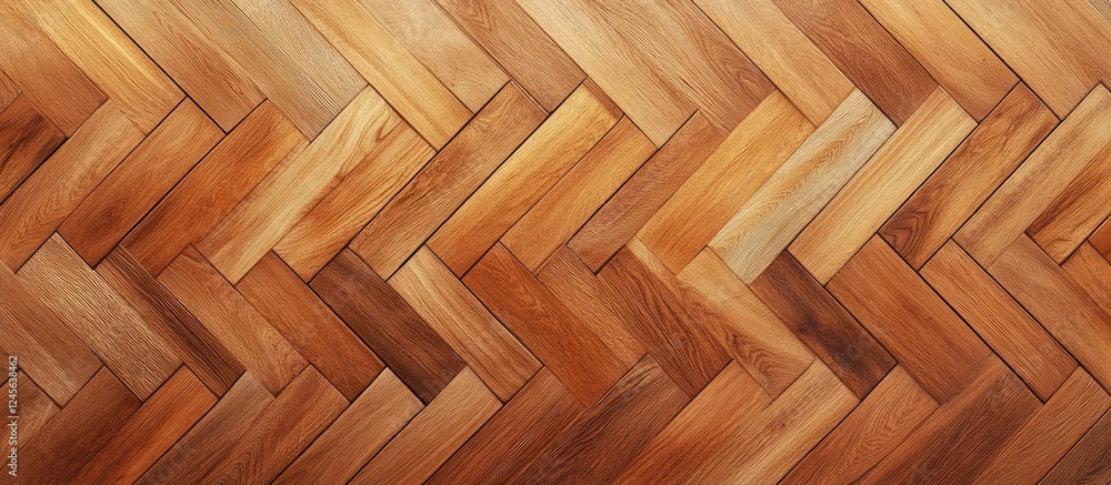 Poster warm tones of natural wood in a herringbone pattern create an elegant parquet surface showcasing ric