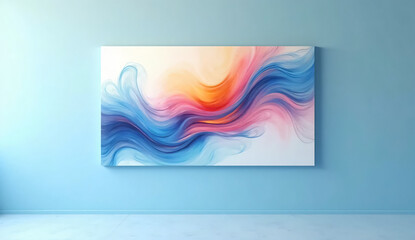 Obraz premium Minimalist Watercolor Painting Displayed on a Wall