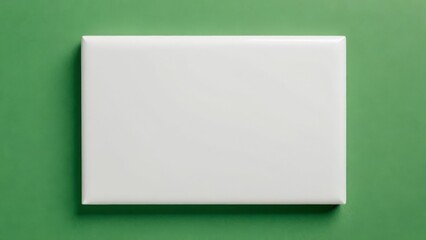 Fototapeta premium Sleek white canvas on a green background, showcasing simplicity and modern design