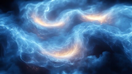 Abstract Blue And Orange Energy Cloudscape