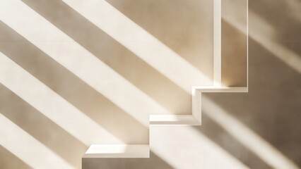 Obraz premium Modern Architectural Stairs with Natural Light and Shadows