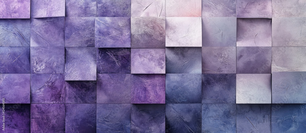Aufkleber geometric wallpaper in shades of purple showcases a textured abstract pattern with squares arranged 