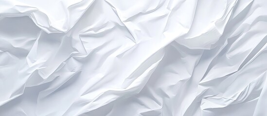 Obraz premium Textured white fabric backdrop featuring soft folds and creases ideal for displaying poster designs with a minimalistic and elegant aesthetic.