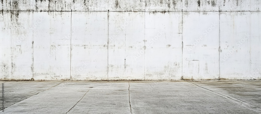 Poster versatile large white wall mockup with subtle texture and concrete floor ideal for design presentati