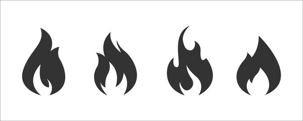 Set of Fire icon vector. Fire flame symbol. Flame icon collection