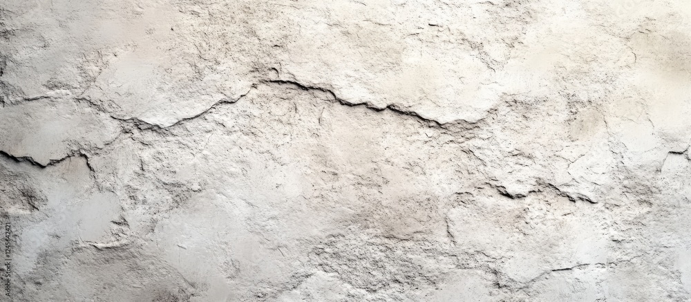 Leinwandbilder Textured light grey old stone wall surface with visible cracks and uneven finish, suitable for backgrounds in design and artistic projects.