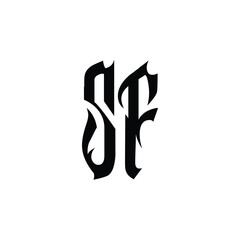 SF monogram logo design letter text name symbol monochrome logotype alphabet character simple logo