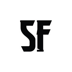 SF monogram logo design letter text name symbol monochrome logotype alphabet character simple logo