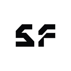 SF monogram logo design letter text name symbol monochrome logotype alphabet character simple logo