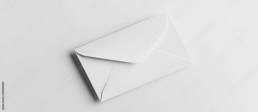 Poster Minimalistic white envelope mockup on light background featuring textured felt design perfect for elegant creative presentations and projects