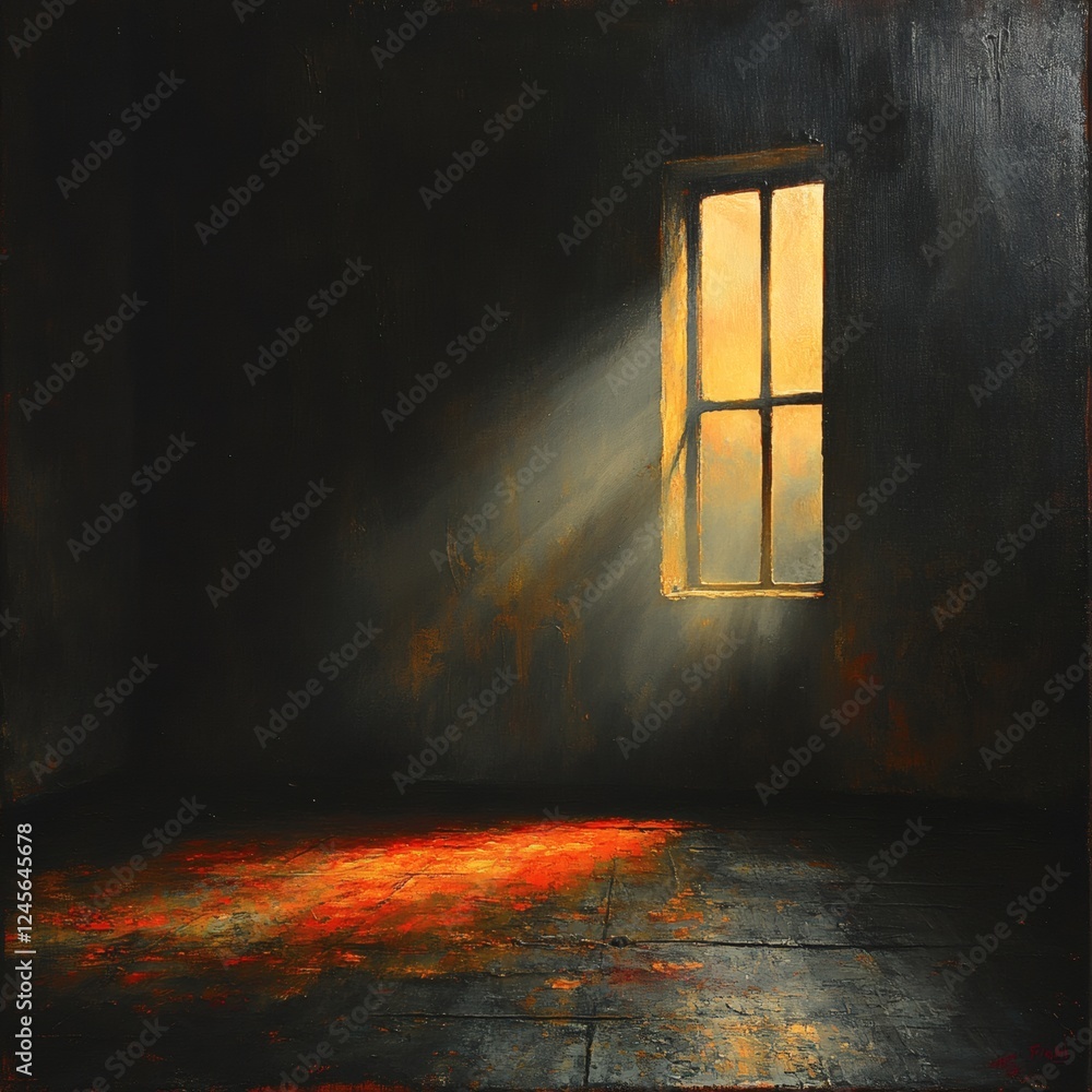 Aufkleber radiant glowing light breaks through the blackness exuding warmth and serenity its brightness speaks