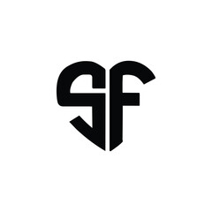 SF monogram logo design letter text name symbol monochrome logotype alphabet character simple logo