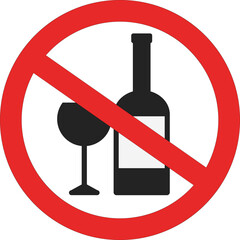 Isolated illustration no alcohol sign