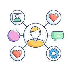 Obraz premium social media icon, social media vector illustration-simple illustration of social media , perfect for social media logos and icons