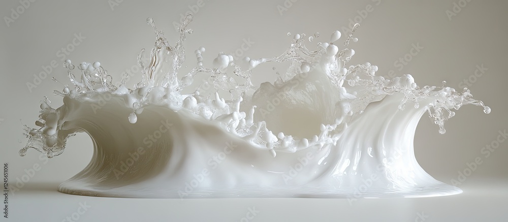 Aufkleber graceful white water splash against a clean white background, capturing fluid motion and elegance wi