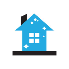 house cleaning logo icon illustration flat