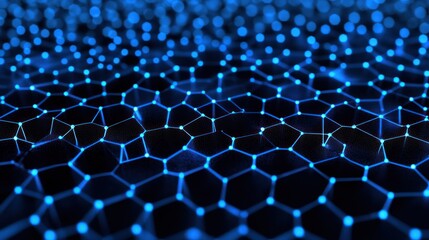 Obraz premium Abstract blue glowing network mesh. (1)