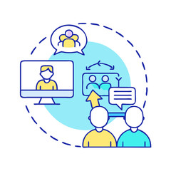 virtual collaboration  icon, virtual collaboration  vector illustration-simple illustration of virtual collaboration , perfect for virtual collaboration  logos and icons