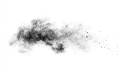 Obraz premium Spray Water Droplets, Steam, and Fog in Air Isolated on White Background. Delicate Liquid Elements with Ethereal Beauty and Clean Visual Appeal