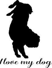 dog silhouette, dog, dog breeds, logo, vector, silhouette, i love my dog, animal, illustration, icon, sign, design, black, symbol, pet, love
