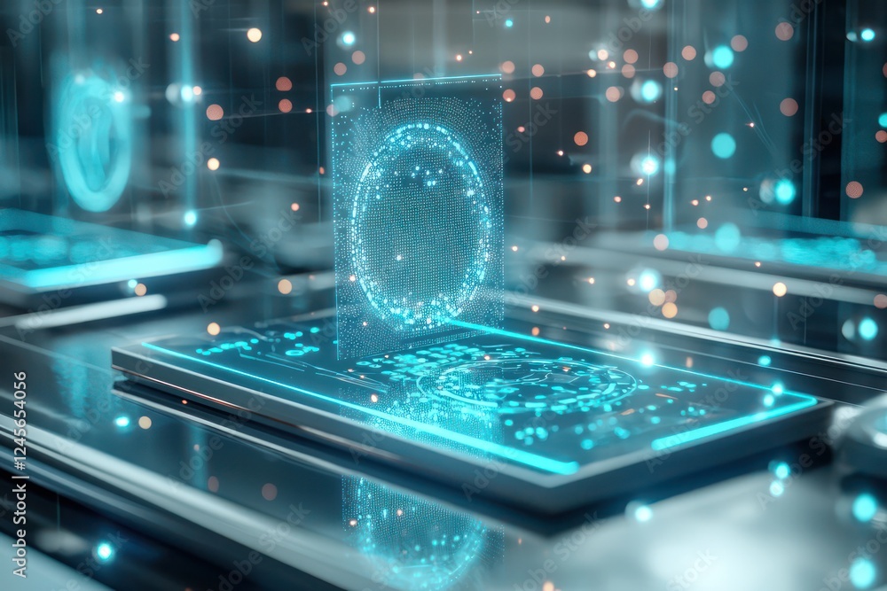 Aufkleber holographic technology in identity hub authenticates credentials in real time.