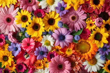 Bright and Colorful Printable Flower Assortment for Crafting, Scrapbooking, and Decor