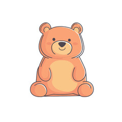 Obraz premium Cute bear in vector style, designed with soft lines and a playful expression, featuring vibrant colors and charming details, perfect for digital artwork, illustration, and graphic design projects,