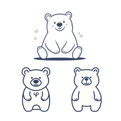Fototapeta premium Cute bear in vector style, designed with soft lines and a playful expression, featuring vibrant colors and charming details, perfect for digital artwork, illustration, and graphic design projects,