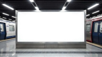 white billboard mockup for metro advertising