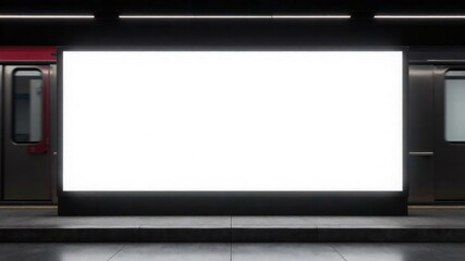 white billboard mockup for metro advertising