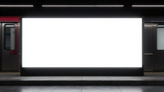 white billboard mockup for metro advertising
