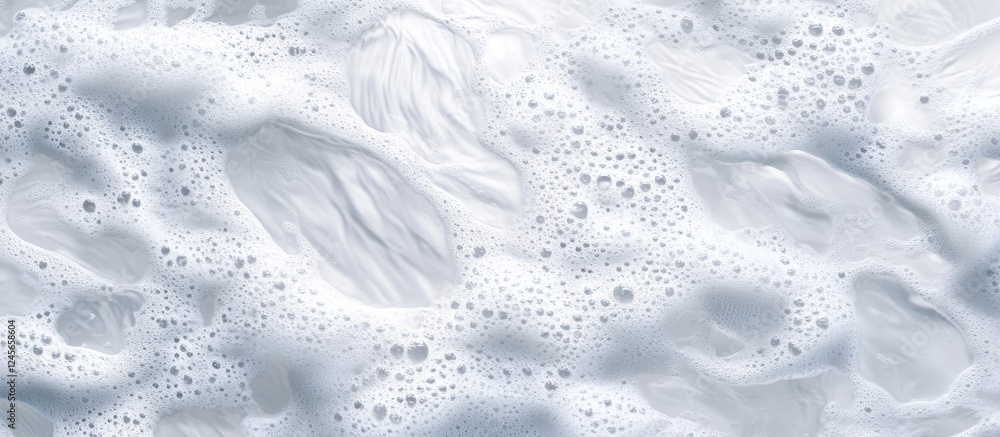 Poster textured white sea foam patterns gently flowing on a tranquil ocean surface, showcasing dynamic wave