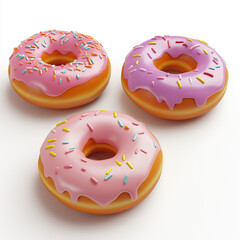 aliment, beignet, dessert, gâteau, bonbon, isolé, beignet, chocolat, blanc, casse-croûte, beignet, pâtisserie, délicieux, petit déjeuner, rose, glace, sucre, boulangerie, délicieux, frais, gros plan, 