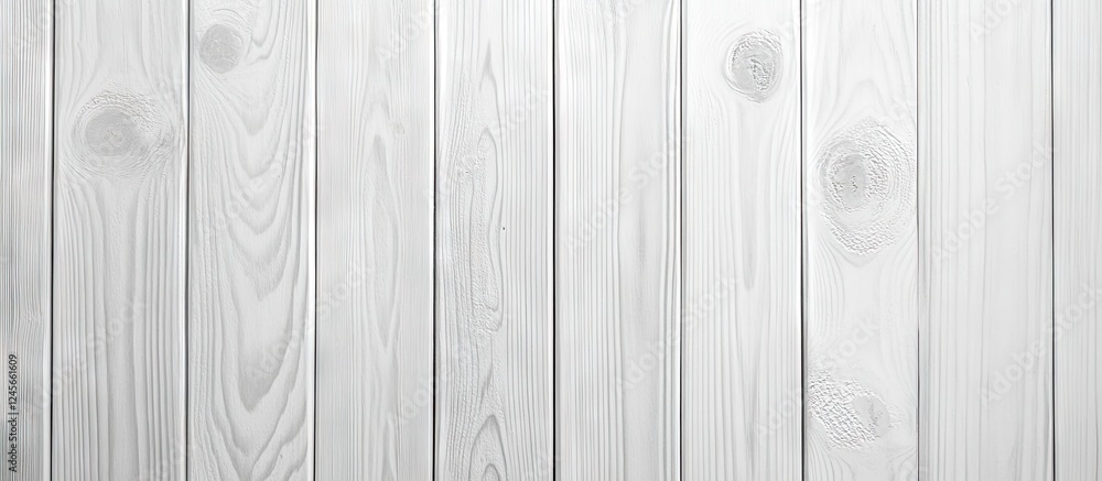 Poster textured white wooden boards forming a serene horizontal background with soft natural grain patterns
