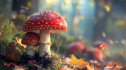 Mushroom depicted on a plain background, beautiful fungi macro. Background placid, mushroom vivid.
