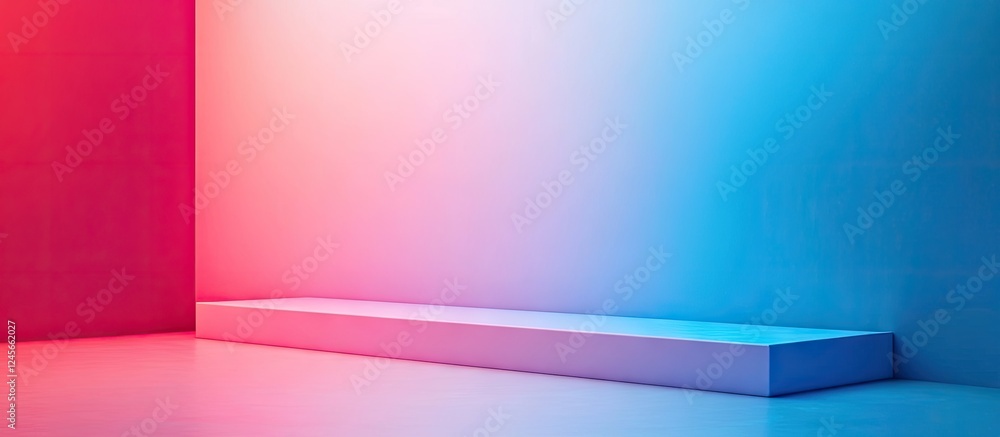 Aufkleber vibrant blue and pink gradient wallpaper with smooth textures and soft lighting creating a refreshin