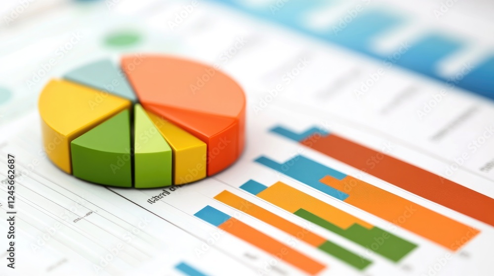 Poster a stacked area chart with vibrant colors on a digital screen, showing layered data distribution over