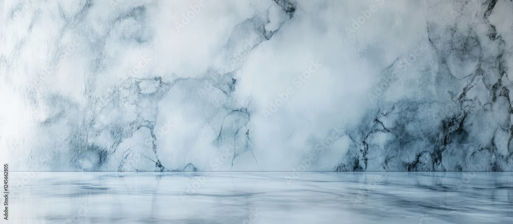 Aufkleber elegant light grey blue marble surface with soft textures creates a serene and modern backdrop ideal