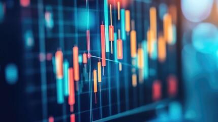 A trading graph on a smartphone screen, with a stylus pointing at data points, set against a blurred background for a dynamic trading-focused scene.