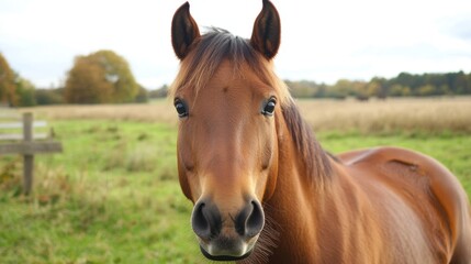 Obraz premium Majestic Horse in a Countryside Setting