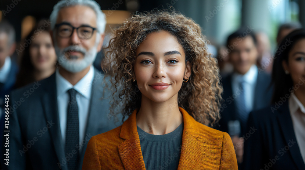 Poster multiracial group at a business networking event