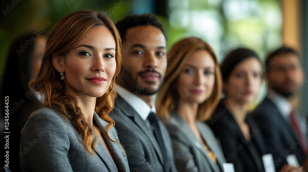 Poster multiracial group at a business networking event
