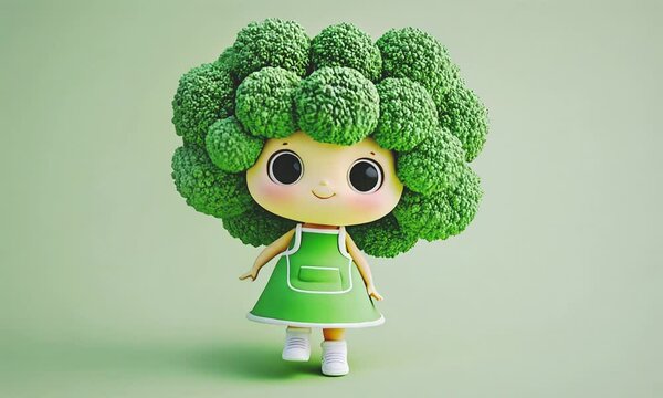 Funny little broccoli girl.