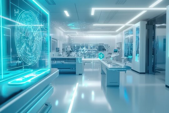 Holographic simulations in a quantum AI hub visualize optimizations of quantum algorithms.