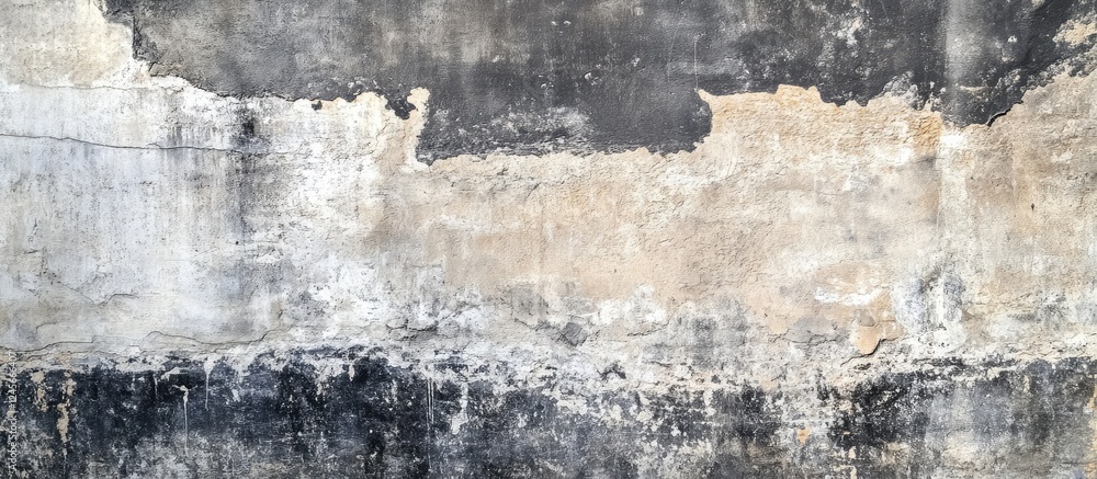 Aufkleber grungy black and gray cement wall texture with distressed patches creating depth and contrast ideal 