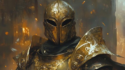 A valiant warrior clad in a metallic helmet from the cosmos, wielding a formidable energy weapon. 