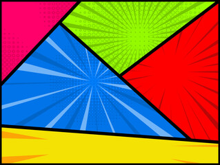 Obraz premium Colorful Comic Panel Background