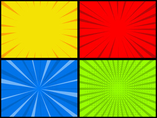 Obraz premium Colorful Comic Panel Background