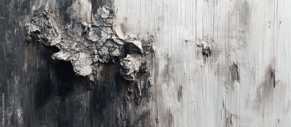 Poster rustic gray and white weathered wooden texture with intricate patterns provides a unique backdrop fo