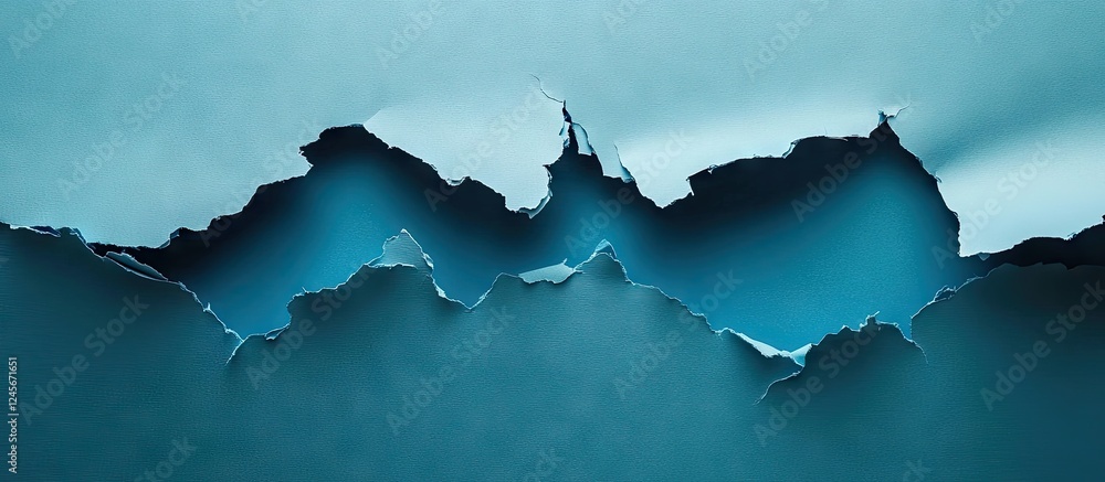 Aufkleber torn blue paper with textured edges forms an abstract background showcasing layered shades of blue i